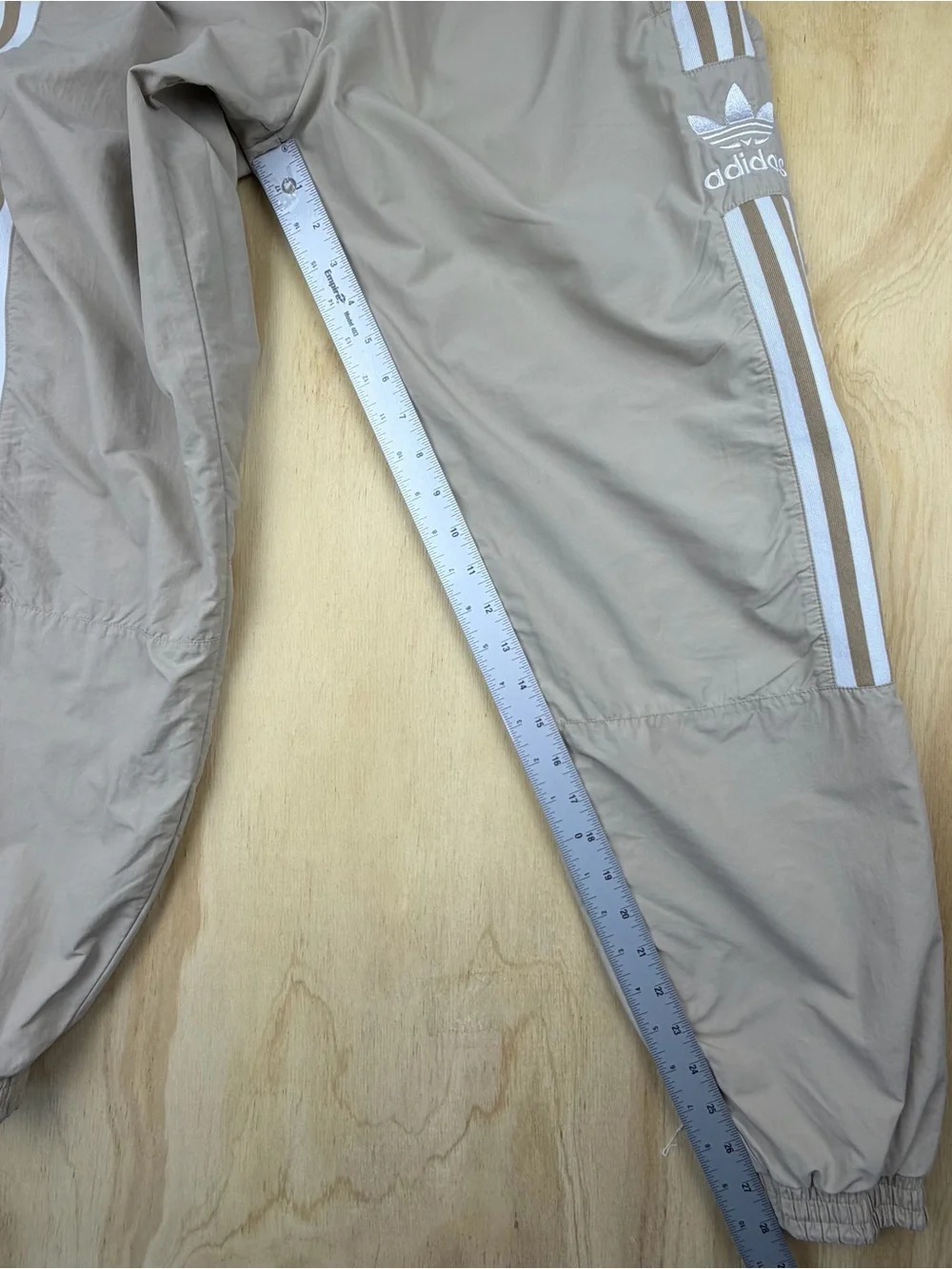Adidas Originals Beige Joggers Women's Size S Track Pants 3-Stripe Athletic - Picture 12 of 16